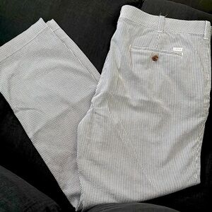 Men's Striped Blue and White Seersucker Pants